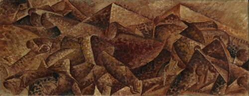 Dynamisme Plastique-Cheval + Immeuble (Cheval + Maisons) (Umberto Boccioni) - Muzeo.com