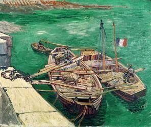 Embarcadère avec bateaux (Vincent van Gogh) - Muzeo.com
