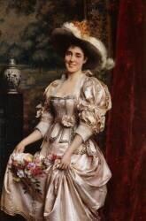 Femme avec fleur (Tito Conti) - Muzeo.com