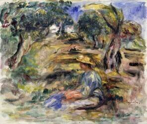 Femme en bleu (Auguste Renoir) - Muzeo.com