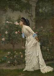 Femme et roses (Auguste Toulmouche) - Muzeo.com