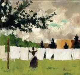 Femme qui étend du linge (Pierre Bonnard) - Muzeo.com