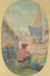 Fishermen at Etretat (Emile Schuffenecker) - Muzeo.com