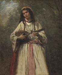 Gitane avec mandoline (Jean-Baptiste Camille Corot) - Muzeo.com
