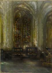 Intérieur d'église (Saint-Pierre de Louvain) (Alfred Delaunois) - Muzeo.com