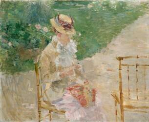 Jeune femme tricotant (Berthe Morisot) - Muzeo.com