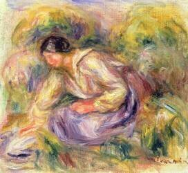Laveuse en bleu (Auguste Renoir) - Muzeo.com