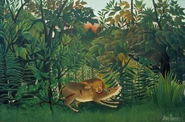 Le Lion affamé (Henri Rousseau) - Muzeo.com