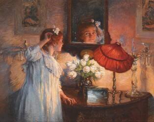 Le mirroir (Albert Chevallier Tayler) - Muzeo.com
