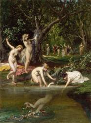 Les baigneuses (Auguste-Barthélemy Glaize) - Muzeo.com