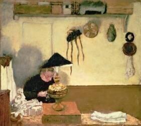 Madame Vuillard cousant (Edouard Vuillard) - Muzeo.com