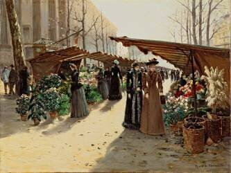 Marché au Fleurs (Theodor von Hörmann) - Muzeo.com
