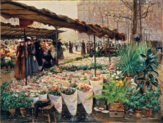 Marché aux Fleurs (Theodor von Hörmann) - Muzeo.com