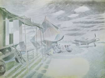 Mustang et tente (Eric Ravilious) - Muzeo.com