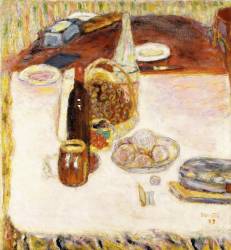 Nature morte avec une bouteille de vin rouge (Pierre Bonnard) - Muzeo.com
