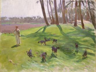 Paysage avec chevriers (John Singer Sargent) - Muzeo.com