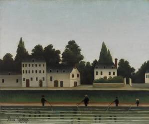 Paysage avec pêcheur (Henri Rousseau) - Muzeo.com