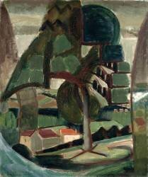 Paysage à Meulon-Hardricourt (Henri Le Fauconnier) - Muzeo.com