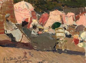 Plage, Biarritz (Joaquin Sorolla y Bastida) - Muzeo.com