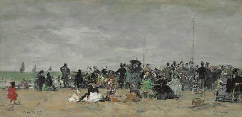 Plage de Trouville (Eugène Boudin) - Muzeo.com