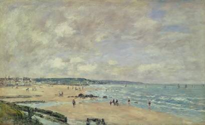Plage à Trouville (Eugène Boudin) - Muzeo.com