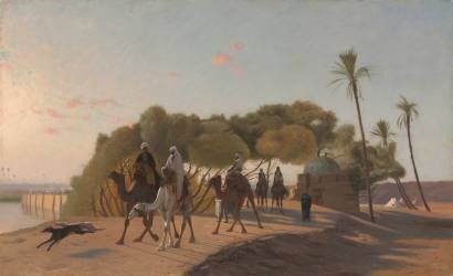 Quitter l'oasis (Jean-Léon Gérôme) - Muzeo.com