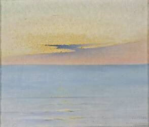 Mer au coucher du soleil (August  Hagborg) - Muzeo.com