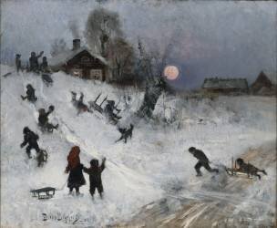 Sledging (Bruno Liljefors) - Muzeo.com