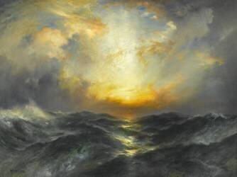 Sunset at Sea (Thomas Moran) - Muzeo.com