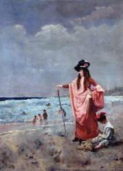 Sur la plage (Alfred Stevens) - Muzeo.com