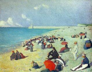 Sur la plage (Léon Pourtau) - Muzeo.com