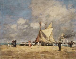 Sur le quai (Eugène Boudin) - Muzeo.com
