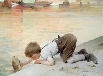 Sur les quais (Henri Jules Jean Geoffroy) - Muzeo.com