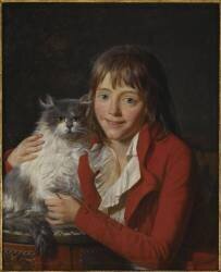 Ambroise-Louis Garneray, peintre et marin (1783-1857), représenté enfant tenant un chat angora (Jean-François Garneray) - Muzeo.com