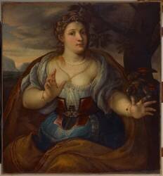 Dame au perroquet (Otto van Veen) - Muzeo.com