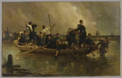 Eclaireurs d'avant-garde passant une rivière (Crimée) (Alphonse de Neuville) - Muzeo.com