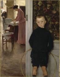 Enfant et femme dans un intérieur (Paul Mathey) - Muzeo.com