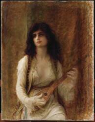 Joueuse de mandoline (Ernest Hébert) - Muzeo.com