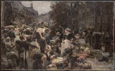 Les Halles. Esquisse (Léon Lhermitte) - Muzeo.com