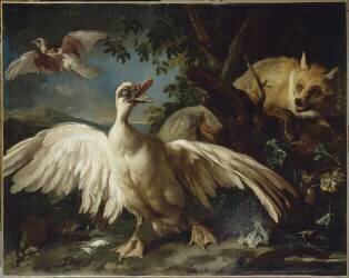 Oie et renard (Franz Werner von Tamm) - Muzeo.com