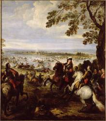 Passage du Rhin par l'armée de Louis XIV, à Tholhuis (Joseph Parrocel) - Muzeo.com