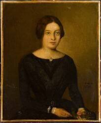 Portrait de femme en noir (Jean-Jacques Henner) - Muzeo.com