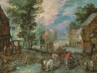 Entrée d'un village (Jan Brueghel l'Ancien) - Muzeo.com