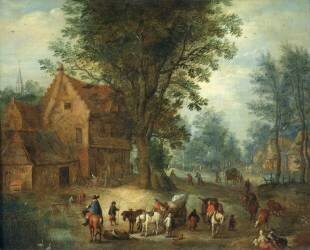 Scène de village (Jan Brueghel l'Ancien) - Muzeo.com