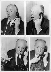 Alfred Hitchcock au téléphone en 1960 (Keystone) - Muzeo.com