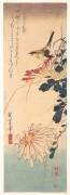 Chrysanthèmes et Laniidés (Hiroshige) - Muzeo.com