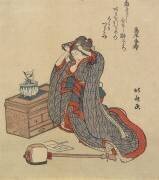 Femme qui arrange ses cheveux (Hokusai) - Muzeo.com
