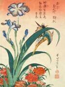 Iris et œillets (Hokusai) - Muzeo.com