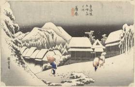 Kanbara, neige du soir (Hiroshige) - Muzeo.com