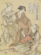 Manipulateur de singes (Hokusai) - Muzeo.com